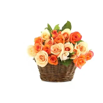 بائع زهور ميلان- سلة من الورود البرتقالية