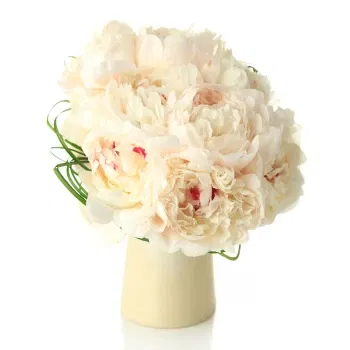 Νεάπολη λουλούδια- Γαμήλια ανθοδέσμη από λευκές παιώνιες