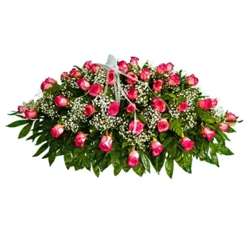 بائع زهور صقلية- وسادة الجنازة الوردية الوردية