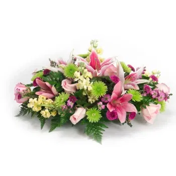 시칠리아 꽃- 핑크 꽃 장례식 베개