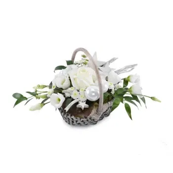 시칠리아 꽃- 흰 꽃의 크리스마스 바구니