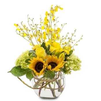 시칠리아 꽃- 노란 꽃과 해바라기