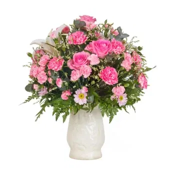 بائع زهور صقلية- تكوين الزهور الوردية