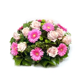 بائع زهور صقلية- وعاء جنازة من الزهور الوردية