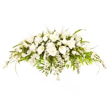 Sicilien blomster- Hvid Begravelsesblomstpude Til Begravelse