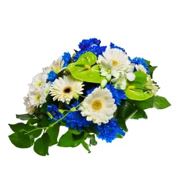 fiorista fiori di Sardinia- Palma Funebre Bianca E Blu