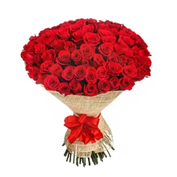 Milano blomster- Bukett Med 200 Vakre Røde Roser