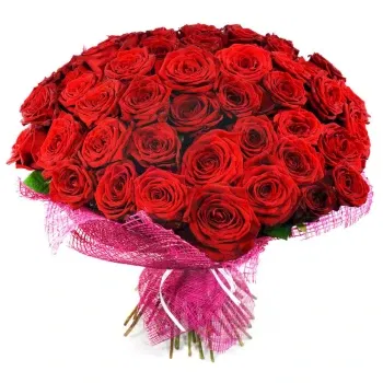 Włochy kwiaty- Duży Bukiet 100 Czerwonych Róż