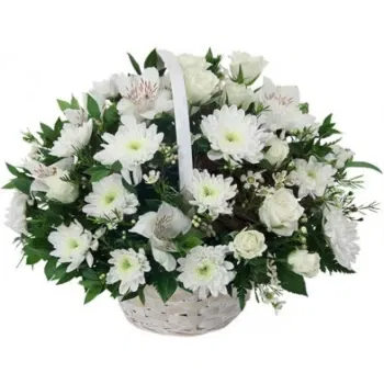 neapol kvety- Biela Svadobná Kvetinová Rakva