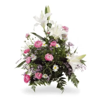 بائع زهور فلورنسا- تحية الزهور جنازة الأبيض والوردي