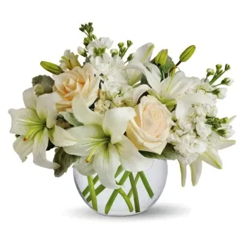 Νεάπολη λουλούδια- Σύνθεση Γάμου Λευκά Λουλούδια