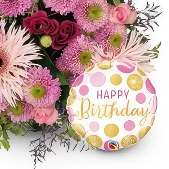 לוזאן פרחים- יום הולדת שמח זר פרחים/סידור פרחים