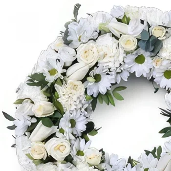 fleuriste fleurs de Liechtenstein- Couronne blanche Bouquet/Arrangement floral