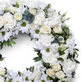 Vaduz blomster- Hvit krans Blomsterarrangementer bukett