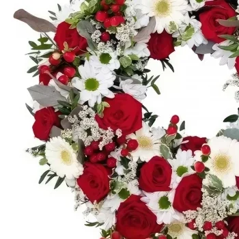 Liechtenstein Blumen Florist- Rot-weißer Kranz Bouquet/Blumenschmuck