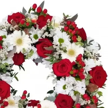 Vaduz cvijeća- Crveno-bijeli vijenac Cvjetni buket/aranžman