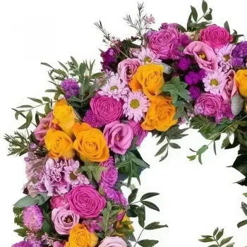 Bazel bloemen bloemist- Oranje condoleances Boeket/bloemstuk