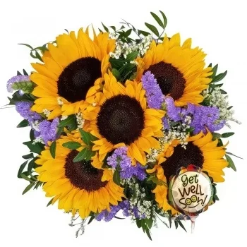 Gamprin Blumen Florist- Sonnenschein mit Ballon Bouquet/Blumenschmuck