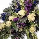 Skanderborg blomster- Lilla fuchsia begravelsesbuket Blomst buket/Arrangement