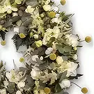 Langholt blomster- Begravelseskrans i hvitt og grønt Blomsterarrangementer bukett