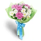 Ajtos blomster- Hvit og rosa glede Blomsterarrangementer bukett