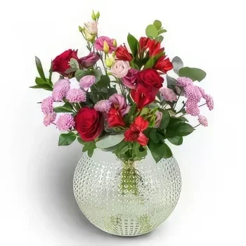 بائع زهور أوسلو- الوردي الأحمر اليجانك باقة الزهور
