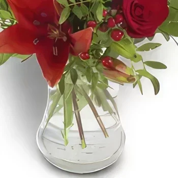 ดอกไม้ ออสโล - โรแมนติกสีแดง ช่อดอกไม้/การจัดวางดอกไม้