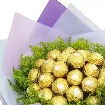 Kína-virágok- Csokis csokor Virágkötészeti csokor