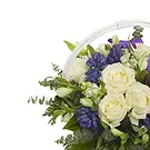 Italy flowers  -  Fresh, White & Purple Flowers Basket Flower Bouquet/Arrangement
