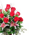 Italien Blumen Florist- Strauß Rosen und Lilien Bouquet/Blumenschmuck