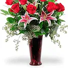 Italien Blumen Florist- Strauß Rosen und Lilien Bouquet/Blumenschmuck