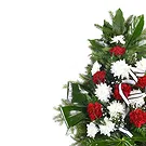 Mira flowers  -  White & Red Funeral Floral Arrangement Flower Bouquet/Arrangement