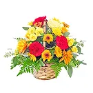 Italy flowers  -  Beautiful Yellow and Orange Flower Basket Flower Bouquet/Arrangement