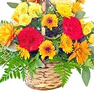 Italy flowers  -  Beautiful Yellow and Orange Flower Basket Flower Bouquet/Arrangement