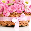 Italy flowers  -  Basket of Pink Roses for Birth Flower Bouquet/Arrangement
