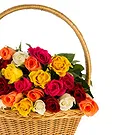 fiorista fiori di Firenze- Cesto con rose colorate Bouquet floreale