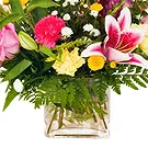 Italy flowers  -  Lilies, Roses & Small Flower Composition Flower Bouquet/Arrangement