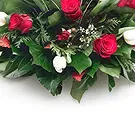 Mira flowers  -  Red and White Funeral Composition Flower Bouquet/Arrangement