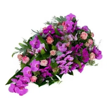 Holland flowers  -  Purple / pink funeral arrangement orchid Flower Delivery