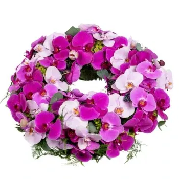 Holland flowers  -  Purple pink funeral wreath Flower Delivery