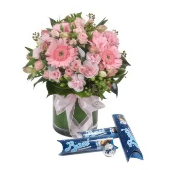  flowers  -  Bouquet in Pink Tones with Baci Perugina Flower Delivery