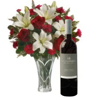  flowers  -  Bouquet of Flowers with Wine Delivery