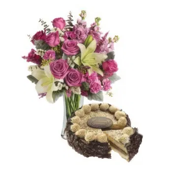  flowers  -  Pink-Toned Bouquet with Cream Cake Flower Delivery