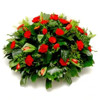 Israel flowers  -  Funeral spray of red roses Flower Delivery