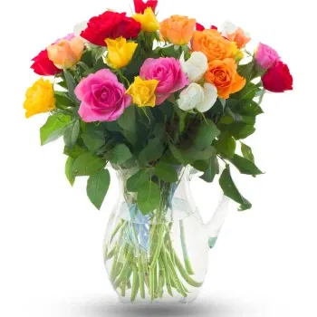 Mexico flowers  -  Multi-coloured roses bouquet Flower Delivery