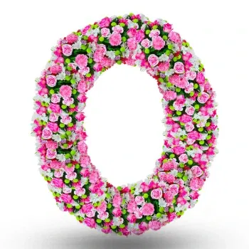 Reunion flowers  -  Funeral wreath of pink flowers Flower Bouquet/Arrangement