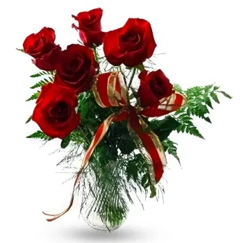 fleuriste fleurs de Dimos Tripolis- Arrangement de roses rouges Fleur Livraison