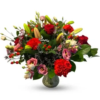 Anzegem Blumen Florist- Lebendige Rosen und der Charme von Lisianthus Blumen Lieferung