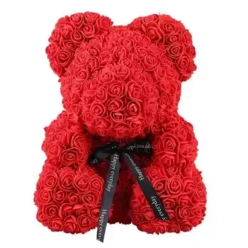 Grand Riviere blomster- Luksus Red Rose Teddy Blomst Levering