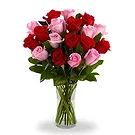Qingdao flowers  -  Elegant Red and Pink Roses Arrangement Flower Bouquet/Arrangement
